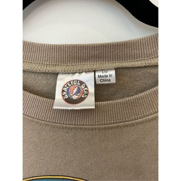 Grateful Dead Sweatshirt Tie Dye Teddy Bear Print Green Tan Unisex Size Large - Picture 4 of 5